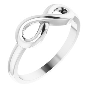 Sterling Silver Infinity-Inspired Ring-51310:1004:P-ST-WBC