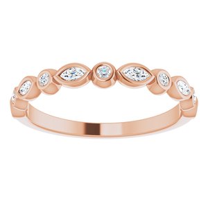 14K Rose 1/4 CTW Diamond Anniversary Band-123175:602:P-ST-WBC