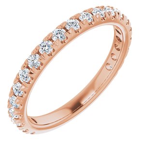 14K Rose 5/8 CTW Diamond French-Set Anniversary Band-123223:602:P-ST-WBC