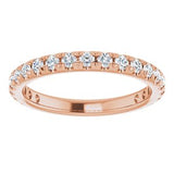 14K Rose 5/8 CTW Diamond French-Set Anniversary Band-123223:602:P-ST-WBC