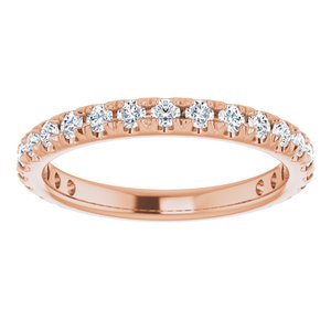 14K Rose 5/8 CTW Diamond French-Set Anniversary Band-123223:602:P-ST-WBC