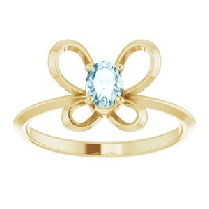 14K Yellow 4x3 mm Oval December Youth Butterfly Birthstone Ring   -653415:631:P-ST-WBC