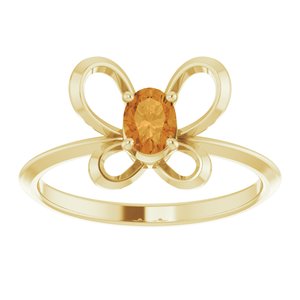 14K Yellow 4x3 mm Oval November Youth Butterfly Birthstone Ring   -653415:628:P-ST-WBC