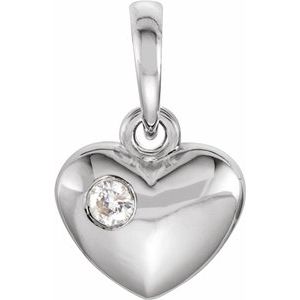 Sterling Silver .03 CT Diamond 13.55x8.35 mm Heart Pendant-85894:6015:P-ST-WBC