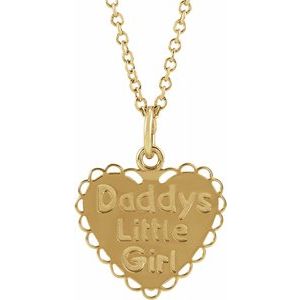 14K Yellow "Daddy's Little Girl" 15" Necklace-19643:600010:P-ST-WBC