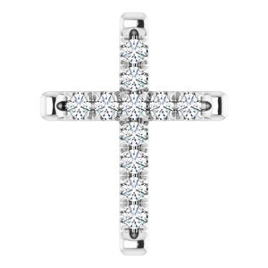Platinum 1/3 CTW Diamond French-Set Cross Pendant-R42382:608:P-ST-WBC