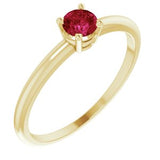 14K Yellow 3 mm Round Ruby Birthstone Ring Size 3-19399:60005:P-ST-WBC