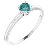 14K White 3 mm Round Alexandrite Birthstone Ring Size 3-19399:60002:P-ST-WBC