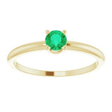 14K Yellow 3 mm Round Emerald Birthstone Ring Size 3-19399:60001:P-ST-WBC