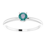 14K White 3 mm Round Alexandrite Birthstone Ring Size 3-19399:60002:P-ST-WBC