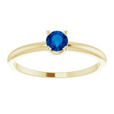 14K Yellow 3 mm Round Blue Sapphire Birthstone Ring Size 3-19399:60007:P-ST-WBC