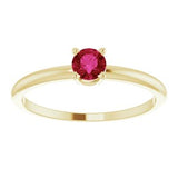 14K Yellow 3 mm Round Ruby Birthstone Ring Size 3-19399:60005:P-ST-WBC