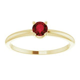 14K Yellow 3 mm Round Imitation Mozambique Garnet Birthstone Ring Size 3-19399:125:P-ST-WBC