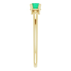 14K Yellow 3 mm Round Emerald Birthstone Ring Size 3-19399:60001:P-ST-WBC