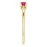 14K Yellow 3 mm Round Ruby Birthstone Ring Size 3-19399:60005:P-ST-WBC