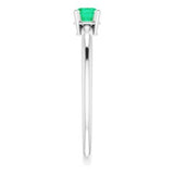 14K White 3 mm Round Emerald Birthstone Ring Size 3-19399:60000:P-ST-WBC