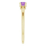 14K Yellow 3 mm Round Imitation Amethyst Birthstone Ring Size 3-19399:127:P-ST-WBC