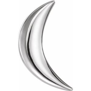 14K White Crescent Moon Single Earring-86846:101:P-ST-WBC