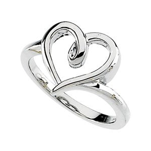 Sterling Silver Heart Ring-50696:307100:P-ST-WBC