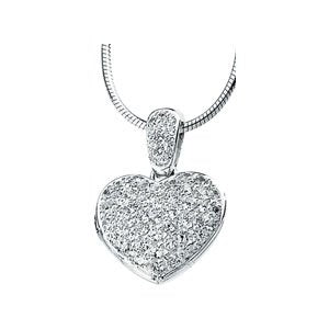 Sterling Silver Cubic Zirconia Heart Locket 18" Necklace-63659:295663:P-ST-WBC