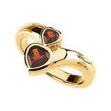 Mozambique Garnet Double Heart Ring-65289:100100:P-ST-WBC