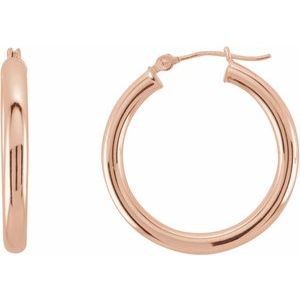 14K Rose 25 mm Tube Hoop Earrings-20826:6003:P-ST-WBC