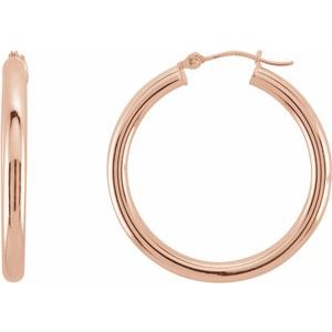 14K Rose 30 mm Tube Hoop Earrings-20826:6004:P-ST-WBC