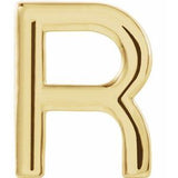 14K Yellow Single Initial R Earring-86800:204:P-ST-WBC