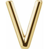 14K Yellow Single Initial V Earring-86800:228:P-ST-WBC