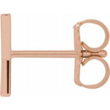 14K Rose Single Initial Y Earring-86800:247:P-ST-WBC