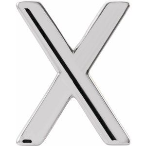 14K White Single Initial X Earring-86800:239:P-ST-WBC