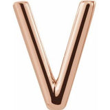 14K Rose Single Initial V Earring-86800:229:P-ST-WBC