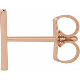 14K Rose Single Initial V Earring-86800:229:P-ST-WBC