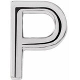 Sterling Silver Single Initial P Earring-86800:195:P-ST-WBC