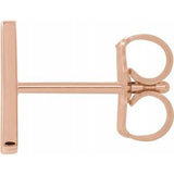 14K Rose Single Initial N Earring-86800:181:P-ST-WBC