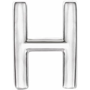 Sterling Silver Single Initial H Earring-86800:147:P-ST-WBC