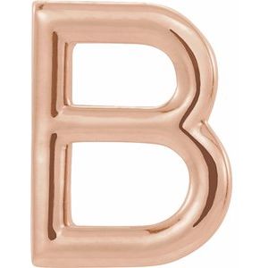 14K Rose Single Initial B Earring-86800:109:P-ST-WBC