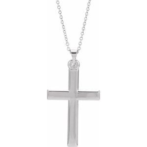 Platinum Cross Necklace -R41136:6002:P-ST-WBC