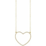 14K Yellow 3/8 CTW Diamond Large Heart 16" Necklace-66415:1000010:P-ST-WBC