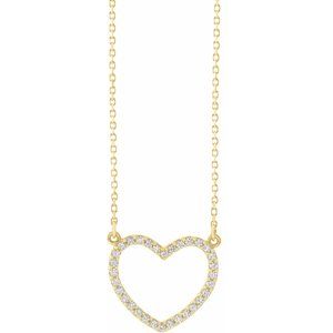 14K Yellow 1/5 CTW Diamond Small Heart 16" Necklace-66415:100009:P-ST-WBC