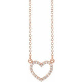 14K Rose 1/8 CTW Diamond Petite Heart 16" Necklace  -66415:100002:P-ST-WBC
