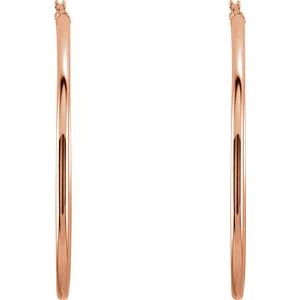 14K Rose 47 mm Hoop Earrings-20270:6010:P-ST-WBC