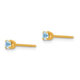 Inverness 14k 3mm March Crystal Birthstone Post Earrings-WBC-95E