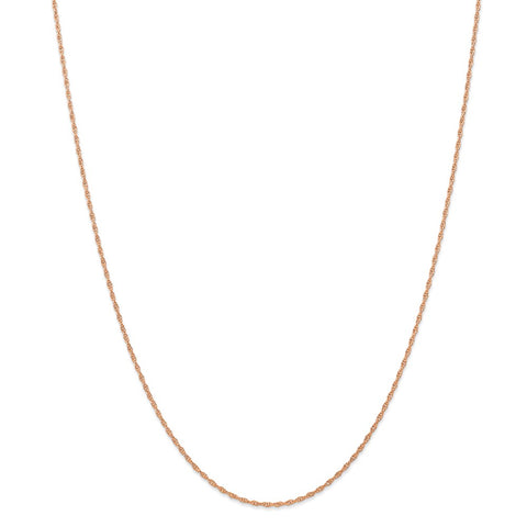 14k Rose Gold 1.15mm Baby Rope Chain-WBC-RSC38-20