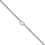14k White Gold D/C Rope with Heart Anklet-WBC-ANK153-10