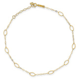 14k Oval Shapes 10in Plus 1in ext Anklet-WBC-ANK223-11