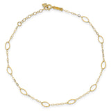 14k Oval Shapes 9in Plus 1in ext Anklet-WBC-ANK223-10