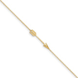14K Polished Arrow 9in Plus 1in ext. Anklet-WBC-ANK275-9