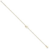 14K Wing 10in Plus 1in ext. Anklet-WBC-ANK299-10