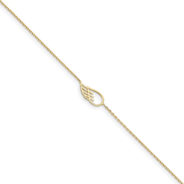 14K Wing 10in Plus 1in ext. Anklet-WBC-ANK299-10